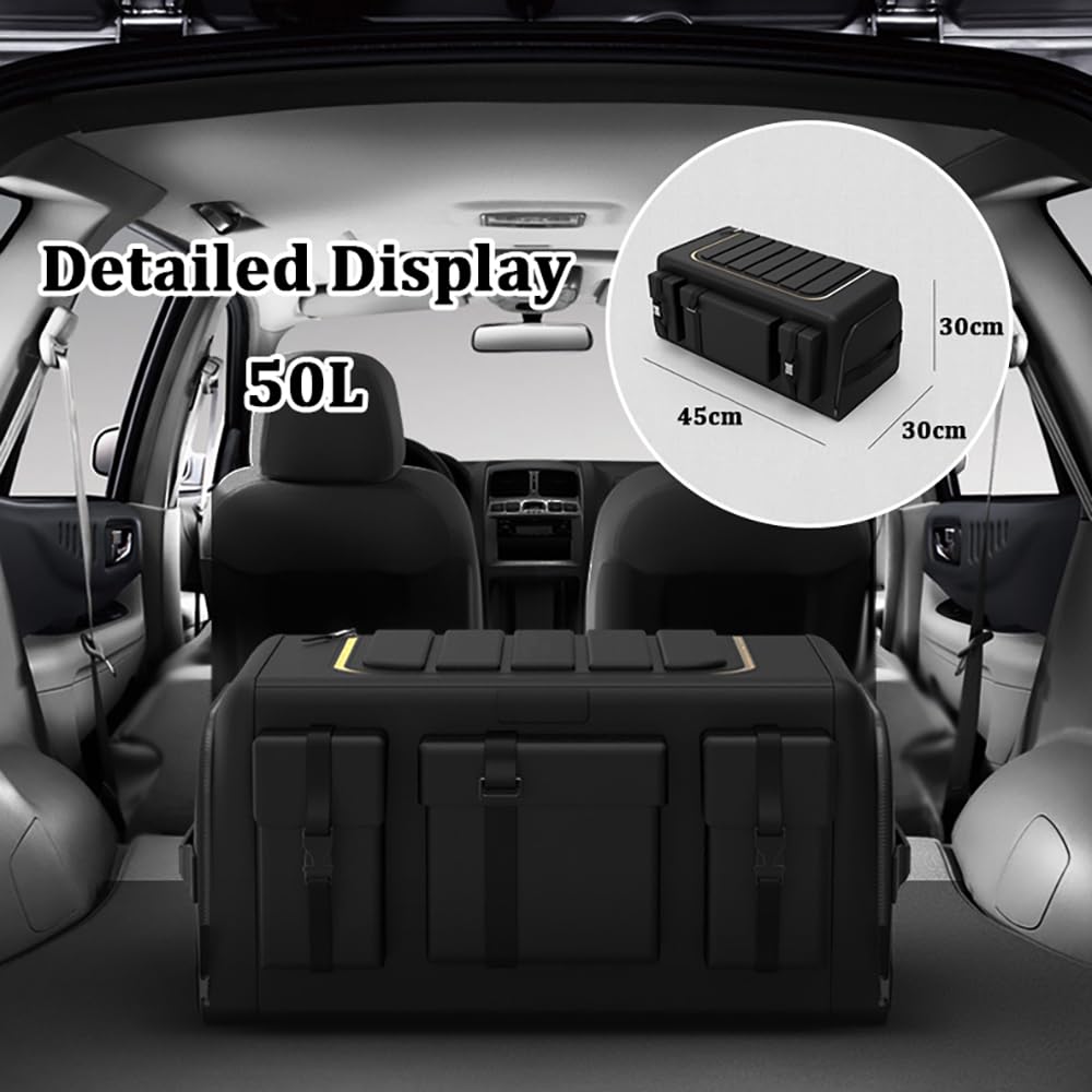 Organizador Maletero Coche para Porsche Cayenne New Energy Taycan, Impermeable Antideslizante Duradero Caja de Almacenamiento Plegable con Asas Reforzadas,A 50L