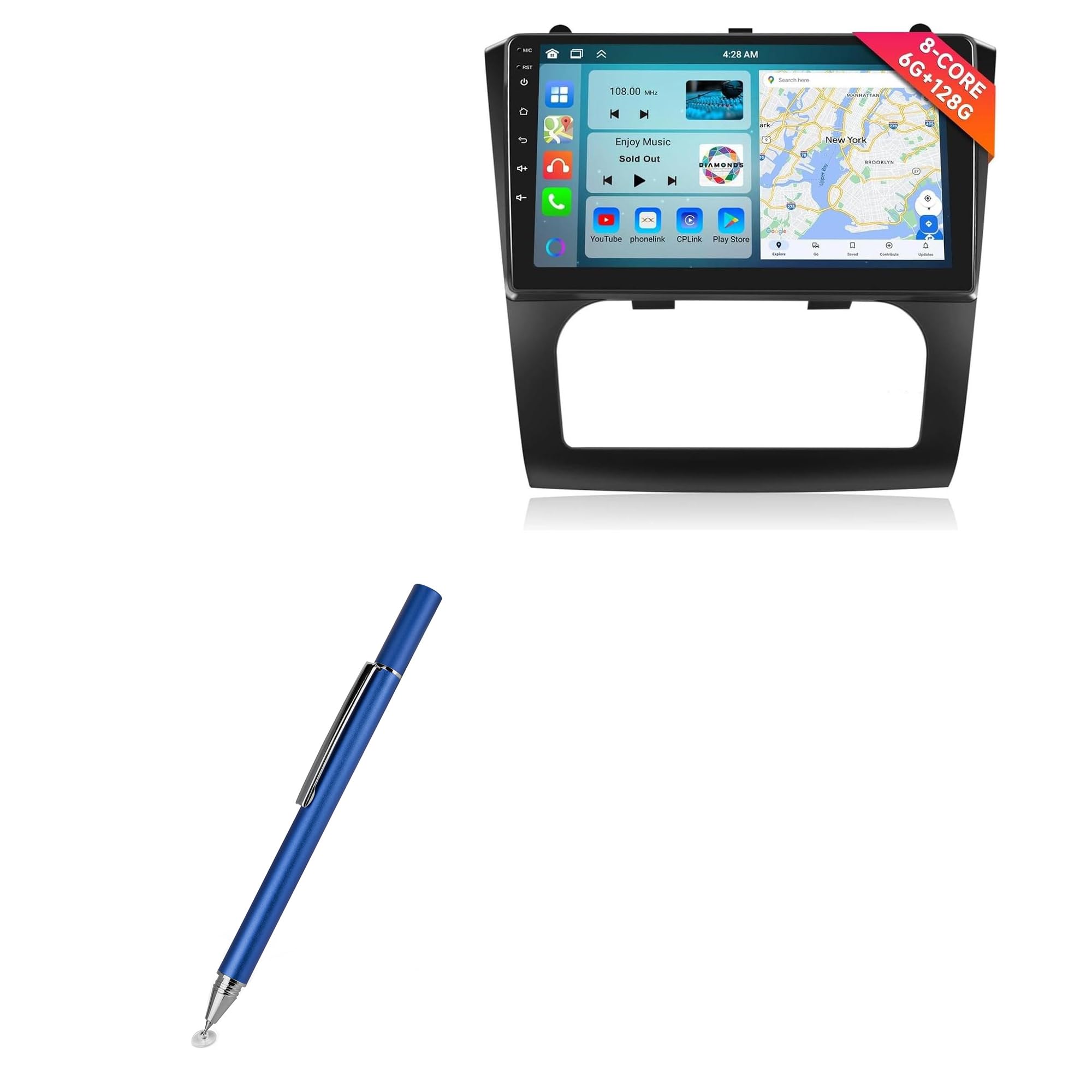 BoxWave Stylus Pen Compatible with Meteeser Nissan Altima Manual 2008-2012 Wireless Carplay (8-core 6+128G) (9 in) - FineTouch Capacitive Stylus, Super Precise Stylus Pen - Lunar Blue