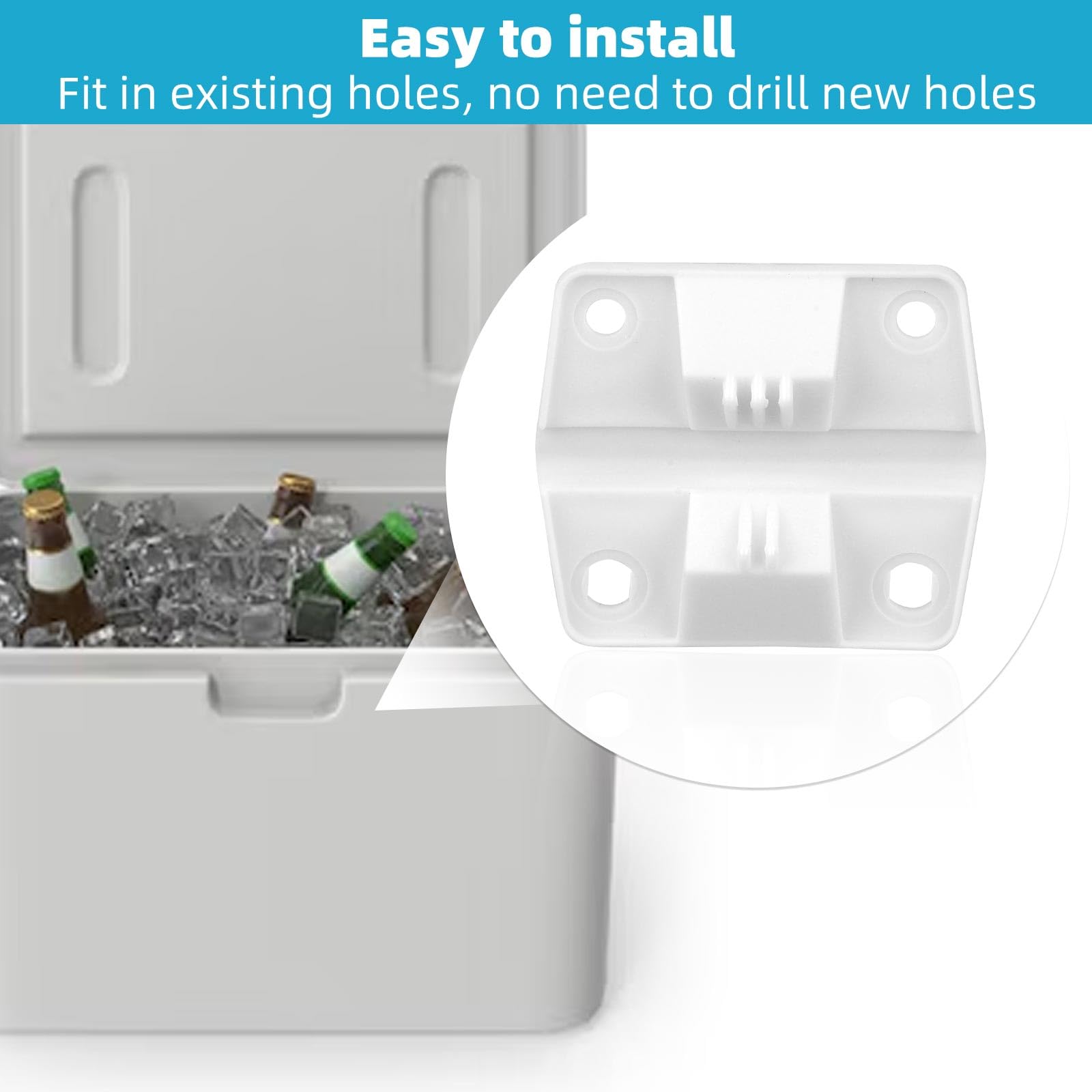 4 Bisagras De Acero Inoxidable Para Nevera Portátil | Repuesto Para Coleman, Igloo Y Más – Incluye 16 Tornillos (hmd)