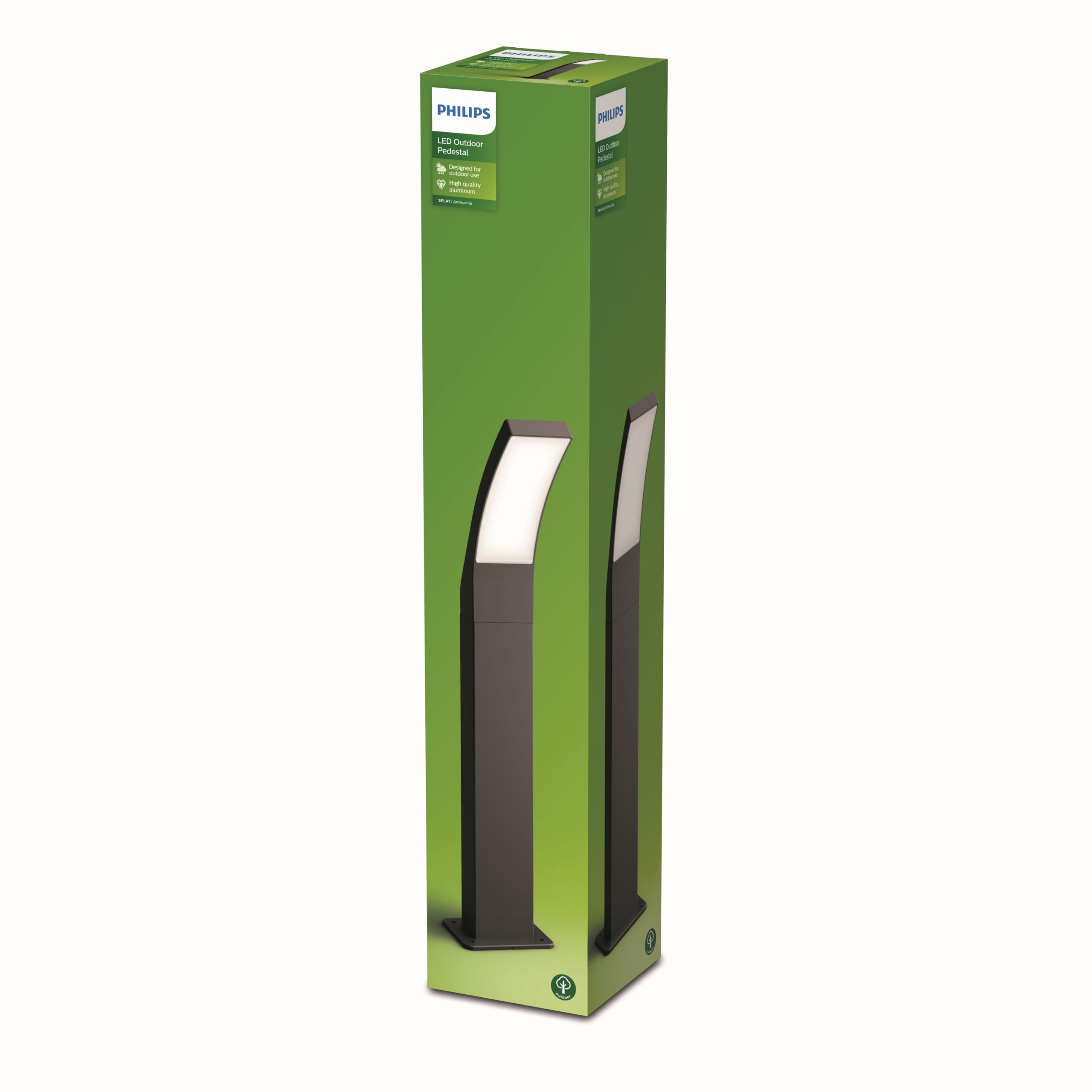 Philips - Pedestal Philips Splay, lámpara LED de exterior, color antracita, luz blanca neutra, 12W