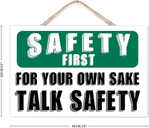 Miniatura 9 de Letrero de madera rústica de advertencia de calle, letrero de madera de seguridad First Stay Alert Don't Get Hurt para interiores y exteriores,