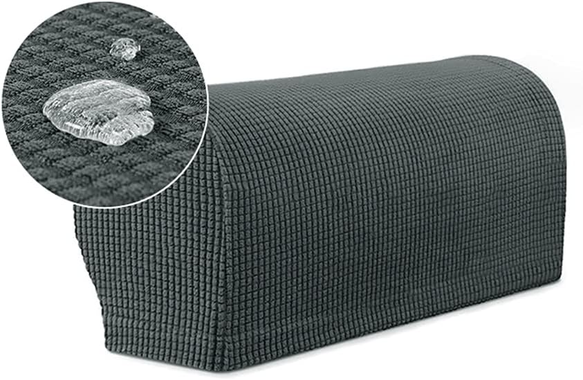 Balana 2pcs Armrest Covers, Stretch Arm Covers for Chairs Couch Sofa, Anti-Slip Couch Armrest Covers, for Chairs and Sofas(Dark Grey)