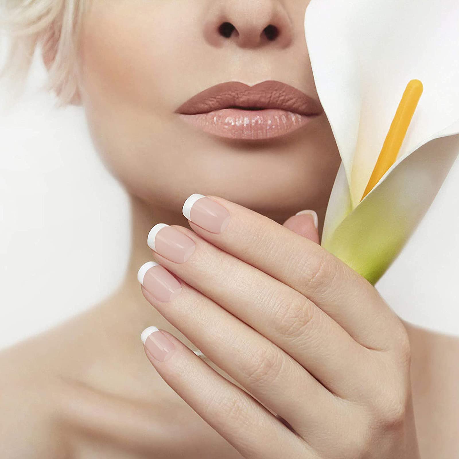 Unghie finte corte e naturali, kit unghie finte, 240 pezzi 12 diverse dimensioni, French Manicure Naturale Manicure Unghie finte e accessori Nail Art Tip Decor Strumenti