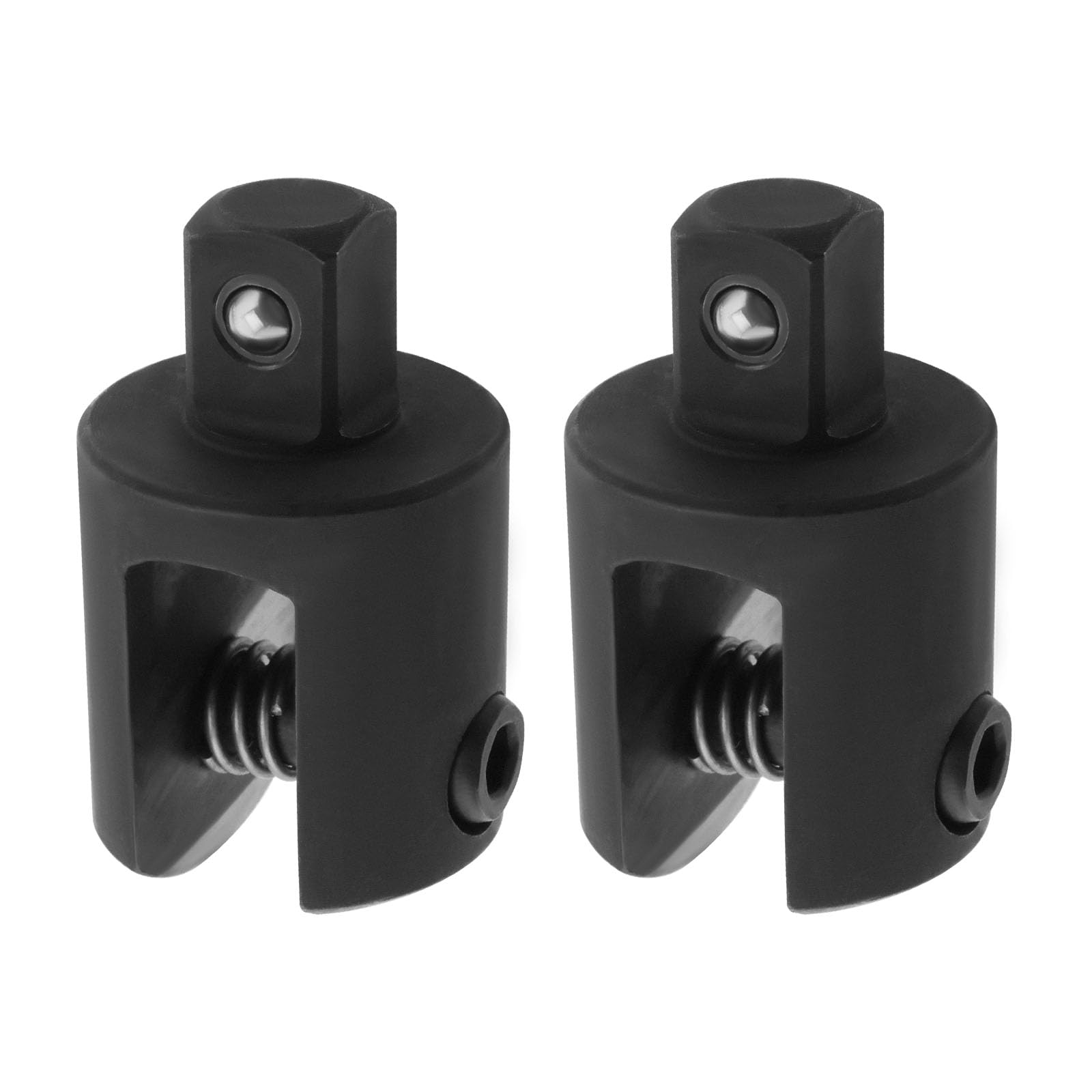 Vgol Black 2 Pcs 1/2 Inch Drive Breaker Power Knuckle Bar Head Socket Strong Arm Power Bar Head Socket Wheel Wrench Knuckle Joint,