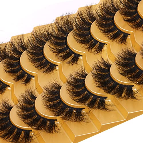 Focipeysa Fluffy Faux Mink Lashes Wispy 17Mm Eyelashes Full Curl False Eyelashes Dramatic Thick Volume Fake Eye Lash Rose Nude Lash Pack #TOP3