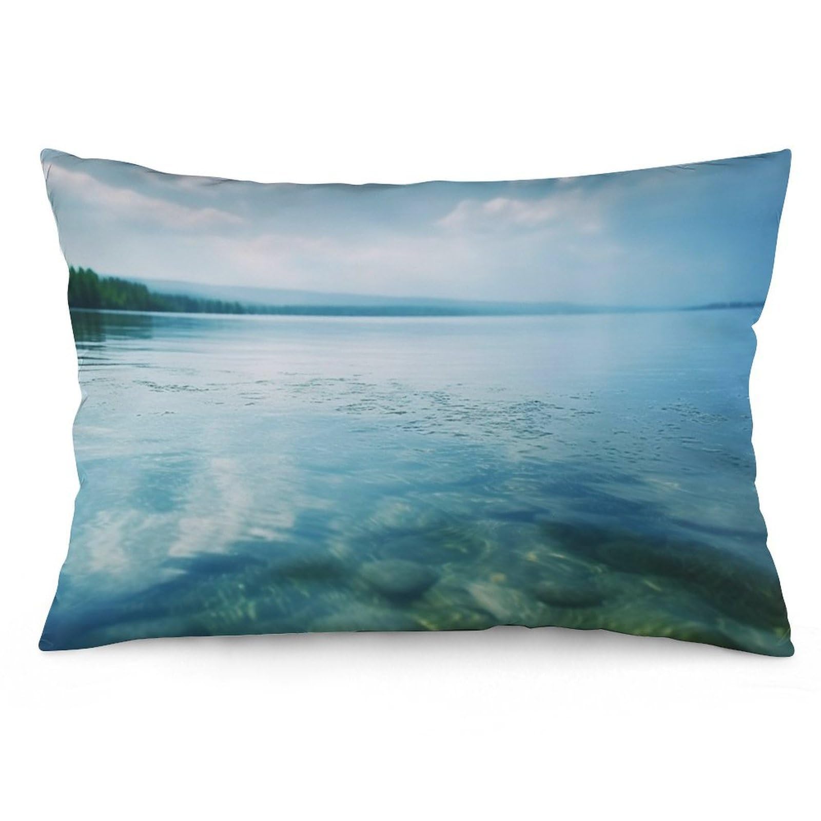 NTVOWPZO 2 Pack Decoration Throw Pillow Covers 16 "x24 Pillowcases Covers Lake Water Pillowcases Modern Farmhouse Home Decor Sofa Cushions Covers for Couch Bed Living Room