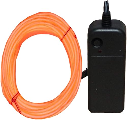 Luces de neón Jytrend 9 pies, cable luminoso led Neon El Wire con paquete de baterías, Anaranjado