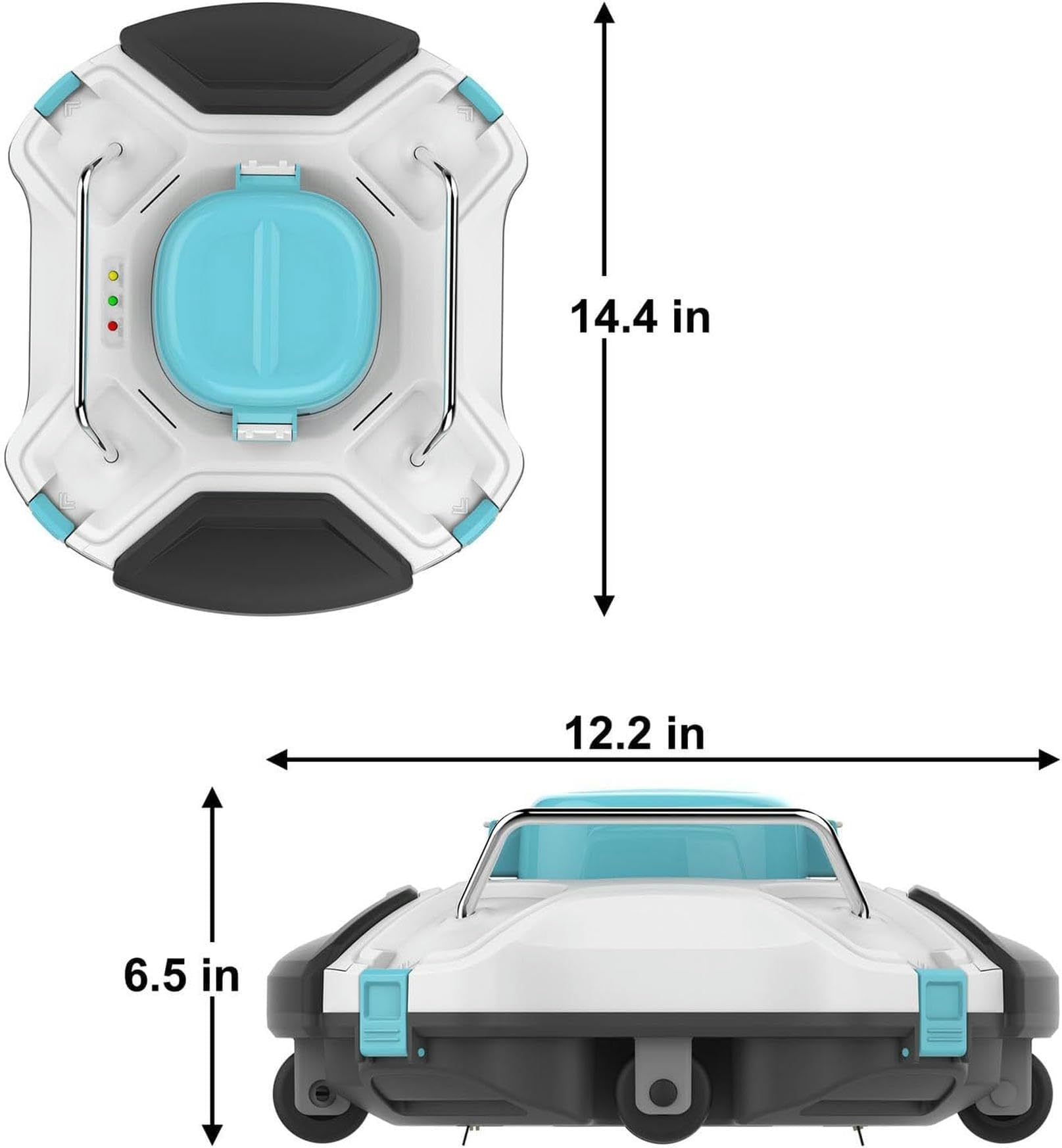 Robot pulitore per piscine – senza fili, design da parete, grande filtro per piscine interrate e fuori terra
