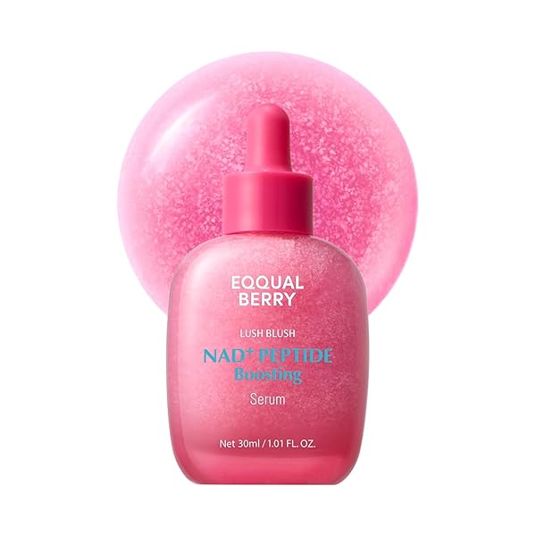 EQQUALBERRY NAD+ Peptide Boosting Smoothie Serum – Anti-Aging Korean Skin Care | Stocking Stuffer for Women | Firming Serum with 5 Ceramides & Vegan Collagen for Wrinkles & Radiant Glow(1.01oz/30ml)
