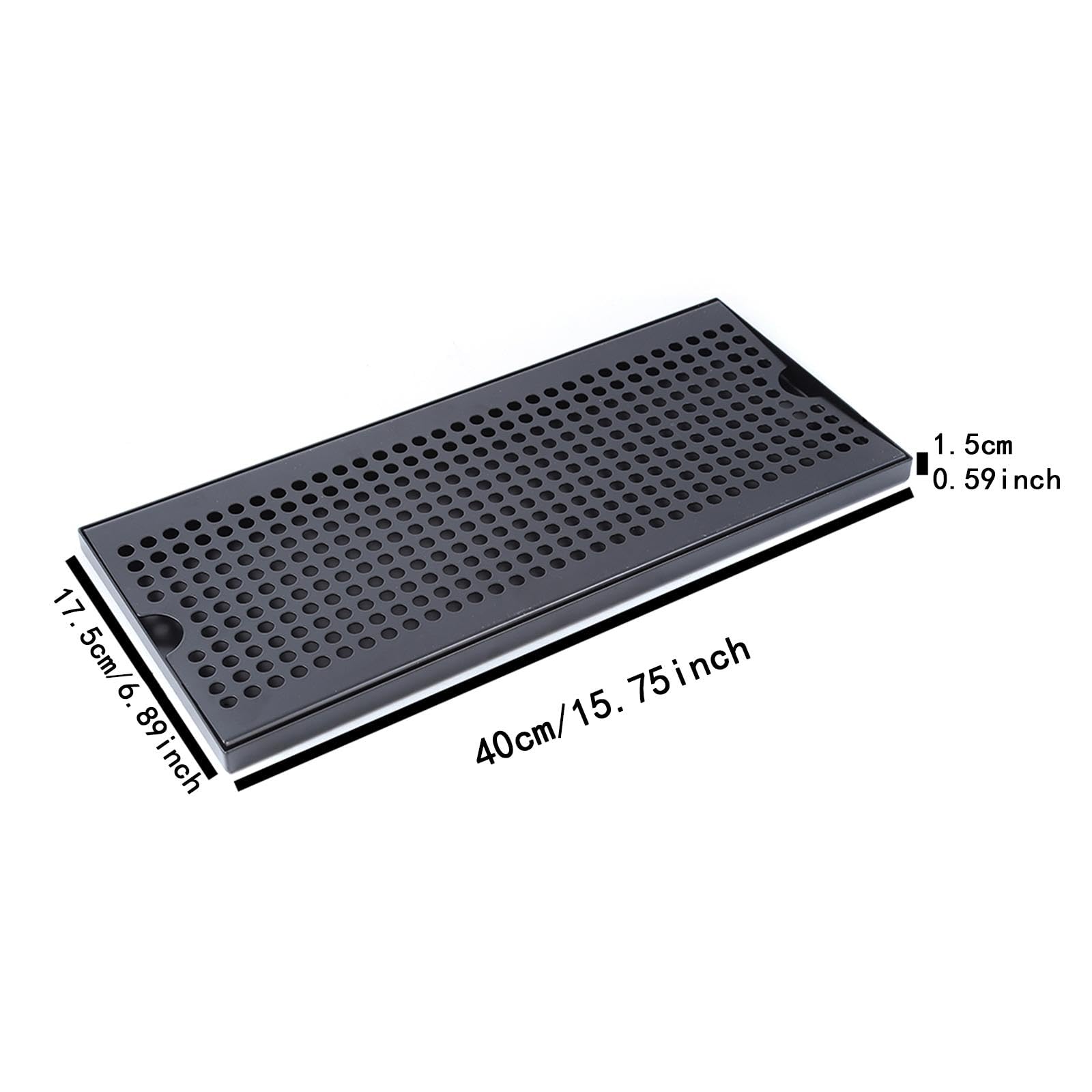 Bandeja de Goteo con Amplio Espacio para Accesorios Bandeja de Servicio con Drenaje Bandeja Portátil para Agua Adecuada para Cocina Restaurantes, 40x17.5x1.5cm
