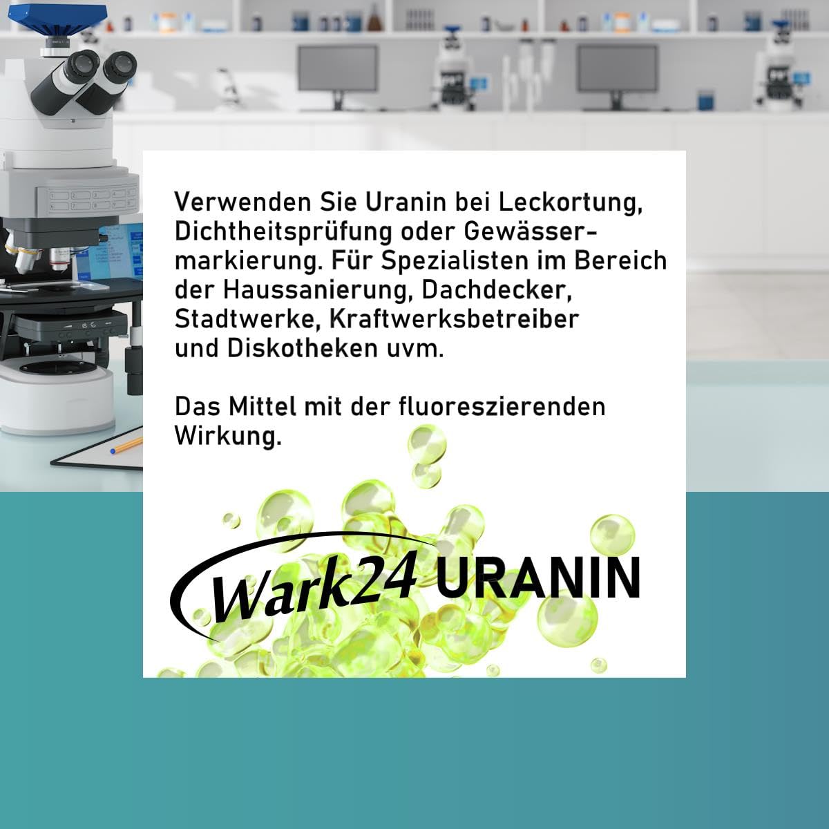 Uranin, gelb-grüner Markierungsfarbstoff Fluorescein, 3 x 100 g, Wasserfärbemittel zur Leckageortung, umweltfreundliches Lecksuchmittel