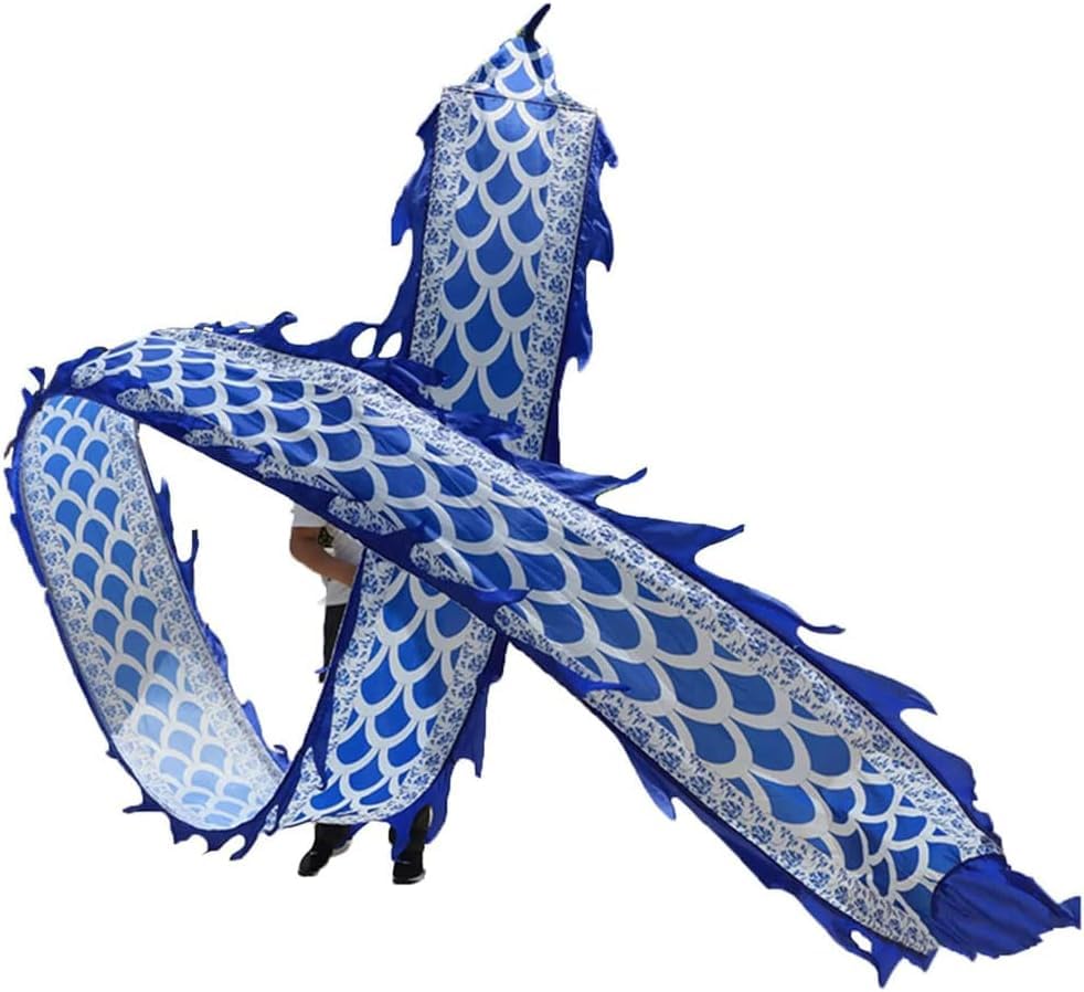 Dragon de danse bleu 12m léger et fluide pour animation senior