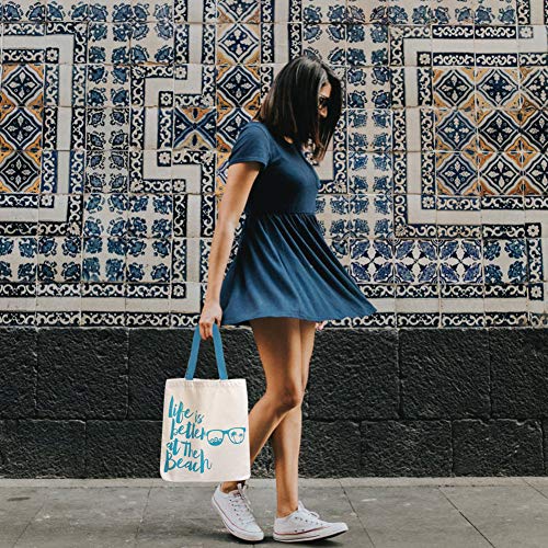 YS·AU Reusable Canvas Shopping Bags Grocery Tote Beach Bags Ripstop Reusable Gift Bags Travel Washable Foldable Durable Lightweight Eco Friendly - Image 3