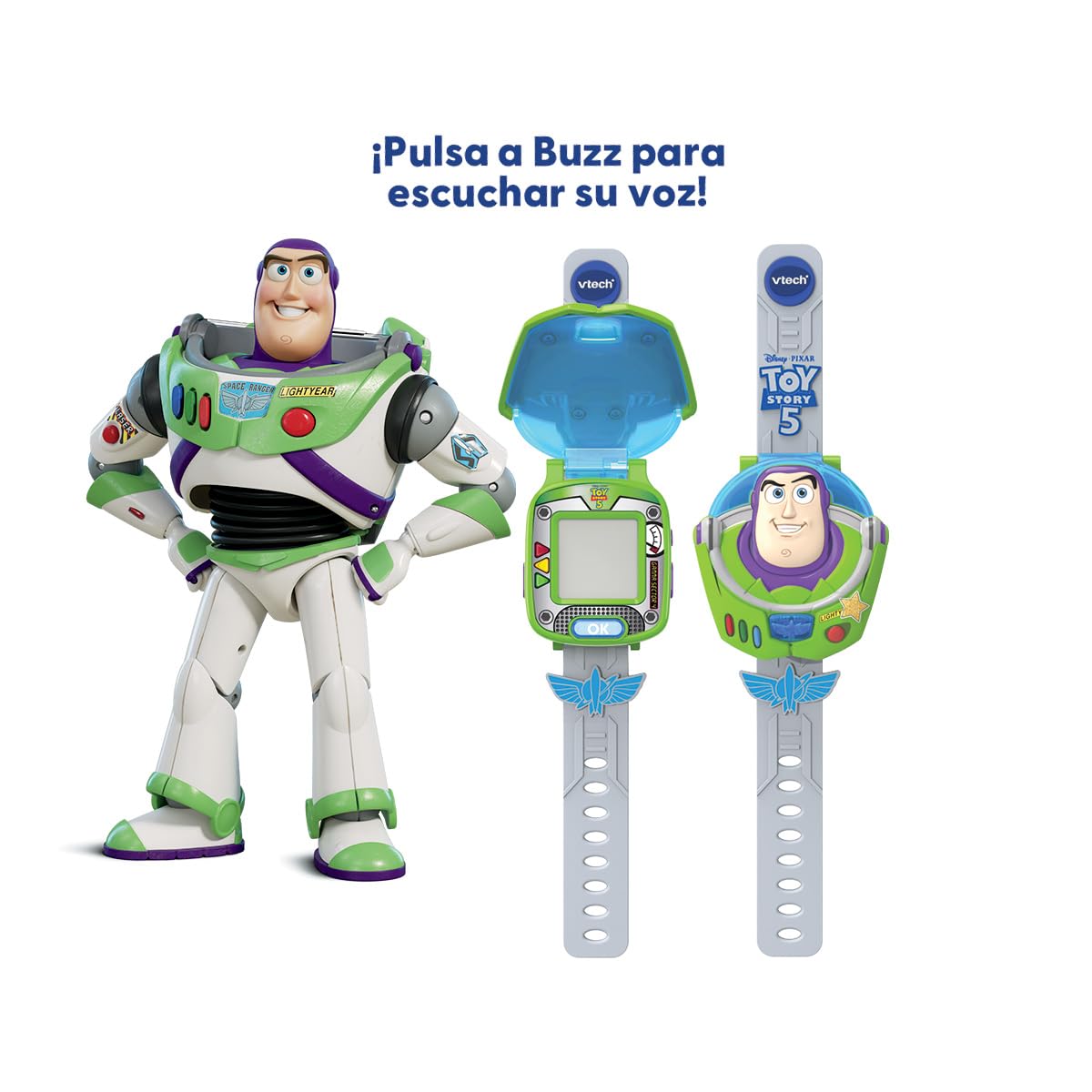 VTech - Reloj Educativo de Buzz Lightyear - Toy Story 5, Smartwatch Interactivo para niños +3 años, Versión ESP.
