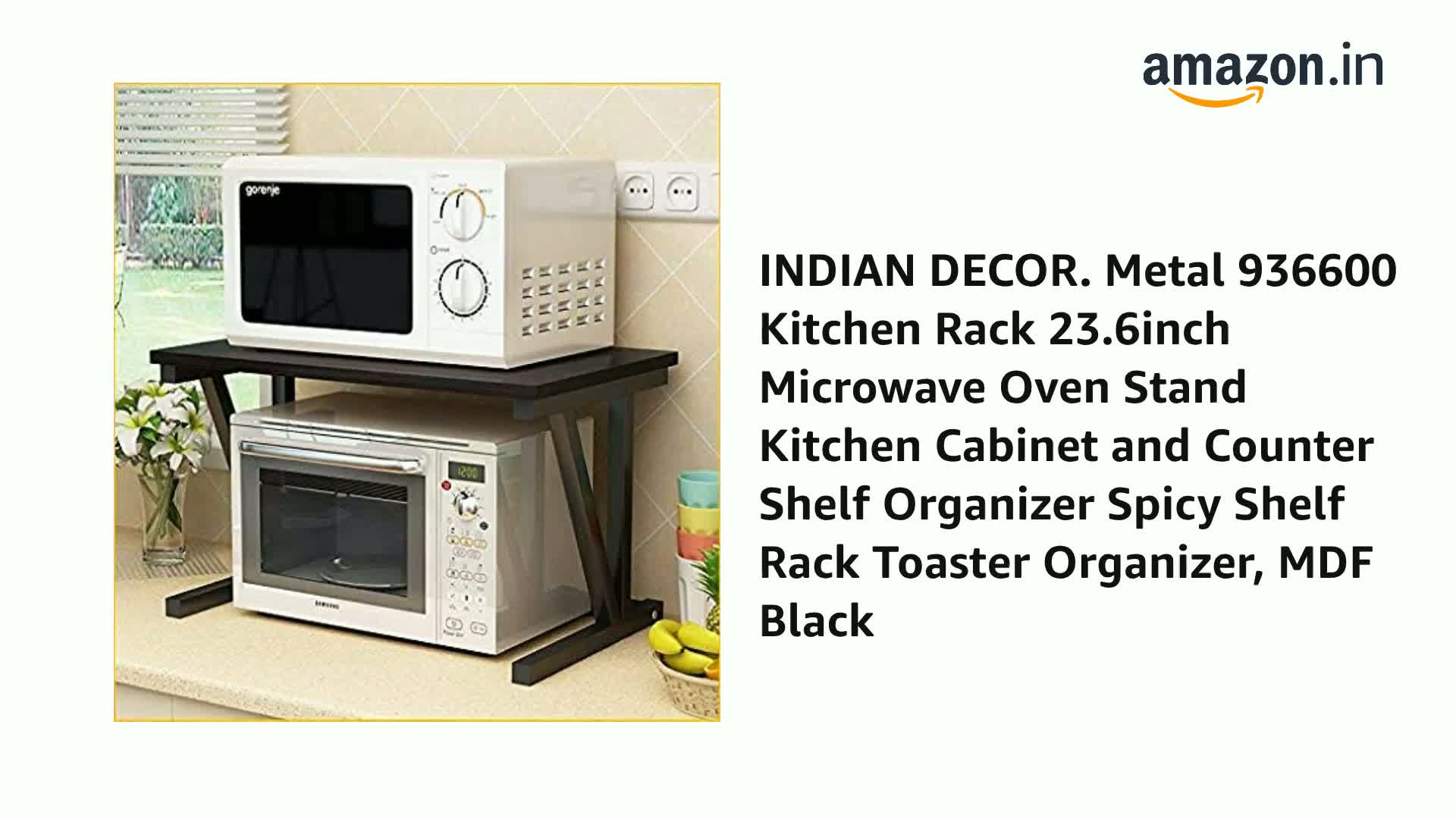 INDIAN DECOR. Metal 936600 Kitchen Rack 23.6inch Microwave Oven