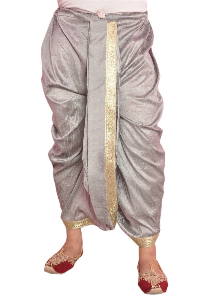 larwa Solid Men's Readymade Dhoti Silver-picture-5