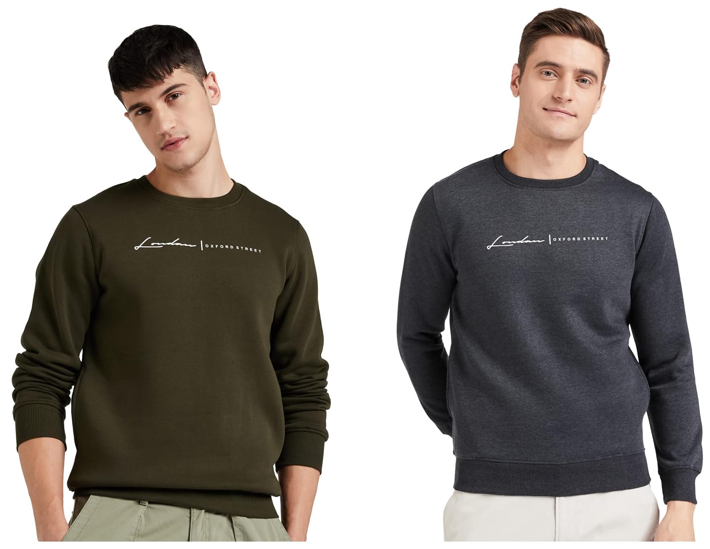 qube by fort collins Men's Fleece Round Neck Regular Sweatshirt (929241 SMU_Anthra_XL) Men's Regular Fleece Round Neck Sweatshirt (929241 SMU_Dark Olive_XL)-picture-55
