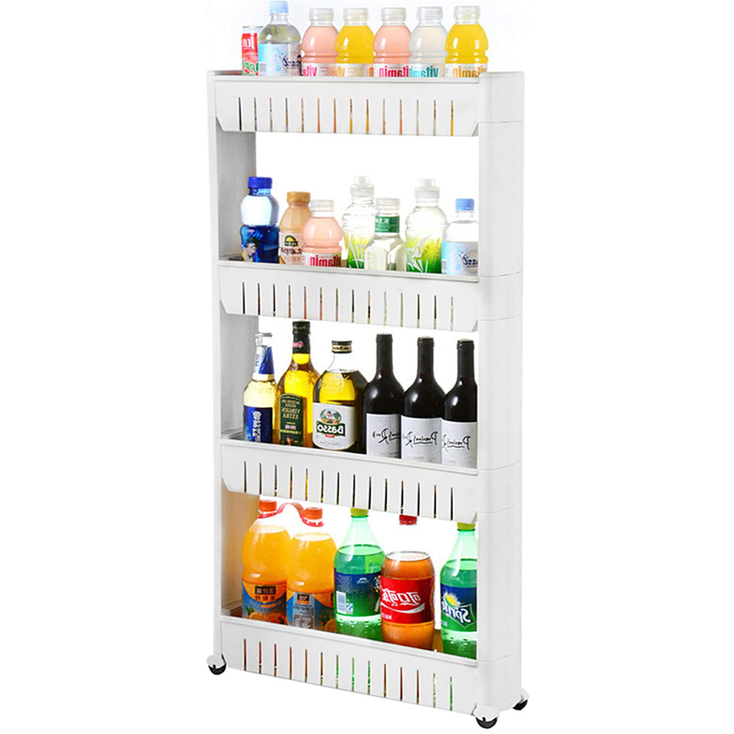 Buy 3 Tier Slim Storage Cart Mobile Shelving Unit Organizer,Rolling