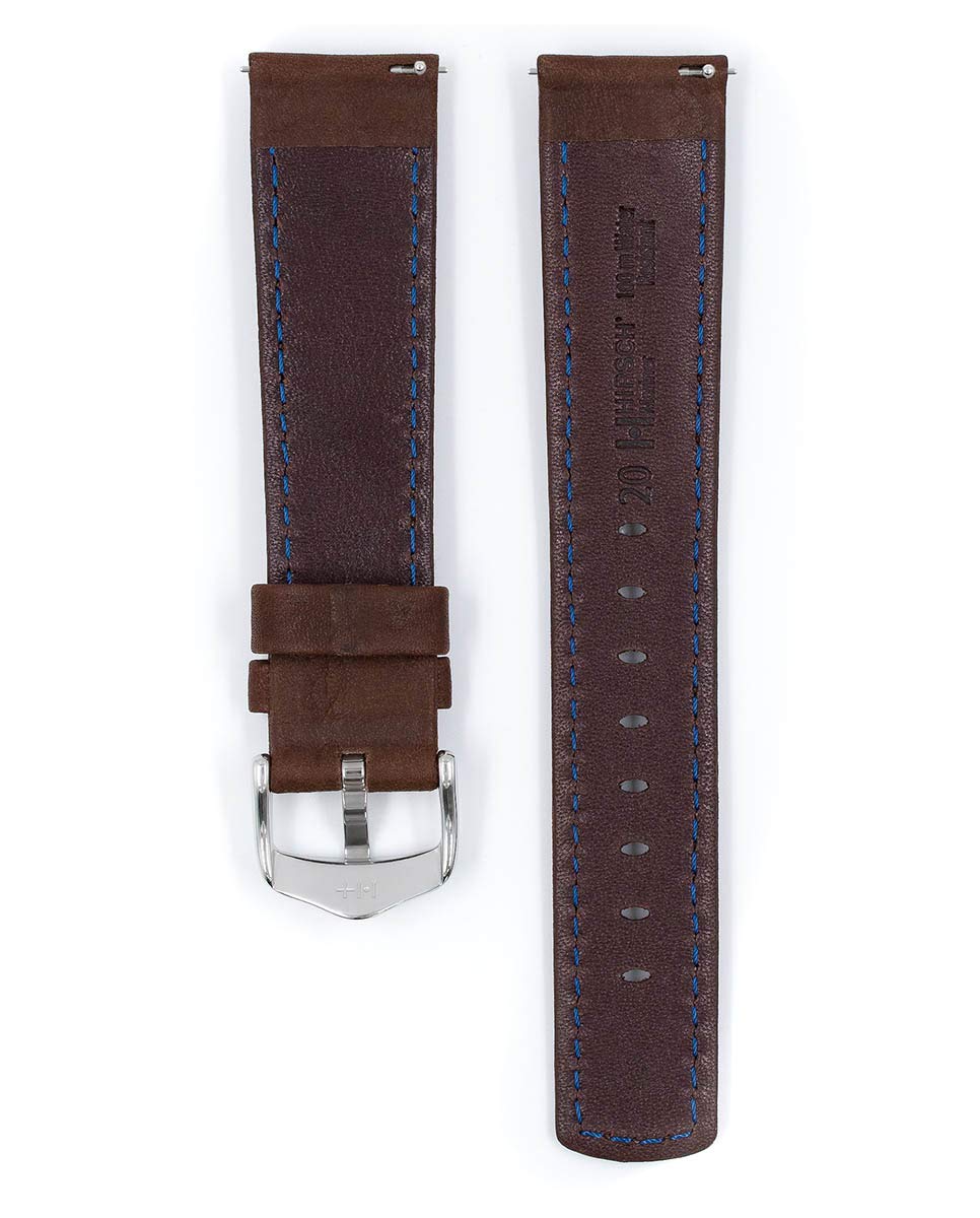Hirsch Mariner pasek do zegarka ze skóry cielęcej, wodoodporny - 18 mm, 20 mm, 22 mm, 24 mm - długość - szerokość mocowania/szerokość klamry - pasek do zegarka z szybkim odpinaniem