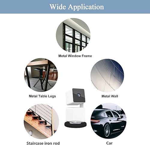 Miniatura 4 de Soporte magnético para cámara compatible con WYZE Cam Pan V3V2V4, soporte de cámara magnético con soporte de base recubierto de goma, soporte de