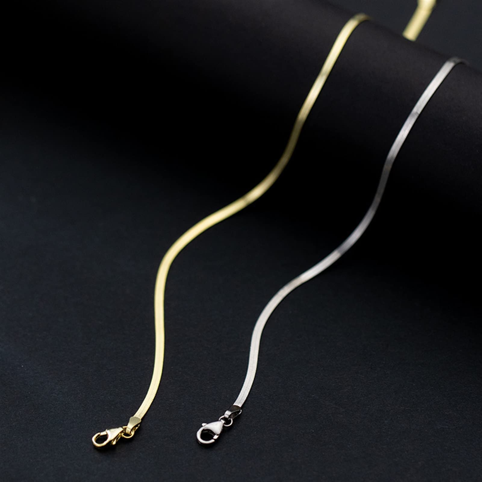 Cavigliere Cavigliera in Argento Sterling 925 Minimalista in Oro 18 carati con Osso di Serpente Lucido Cavigliera per Donna Accessori per Gioielli da Festa con ciondoli Estivi da Spiaggia Cavigliere