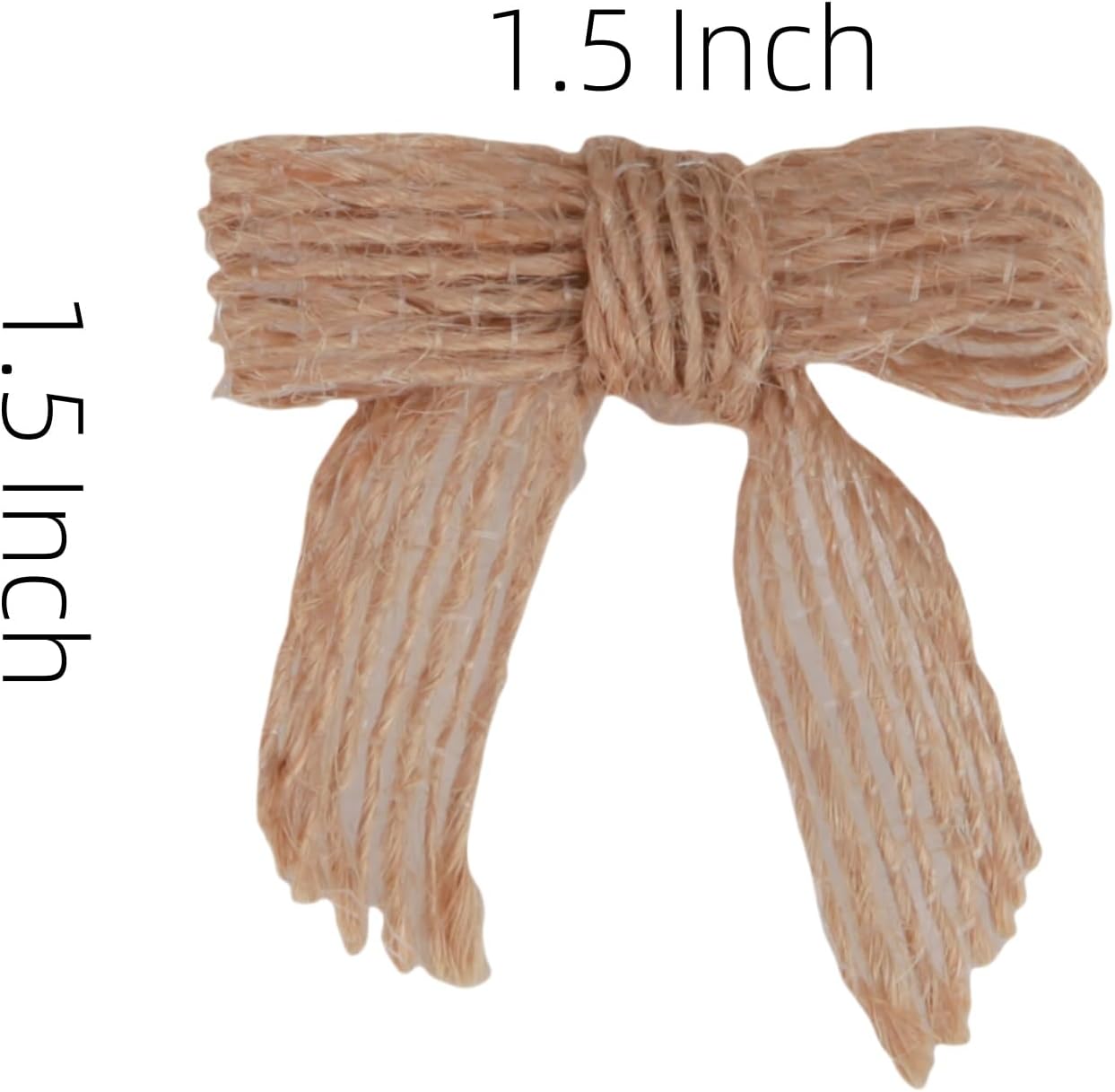 100 Pcs 1.5 Inches Premade Craft Bows Self Adhesive Linen Burlap Ribbon Bows for Treat Bags Gift Wrapping Basket Wedding Baby Shower Brithday Party (Linen) - Image 2