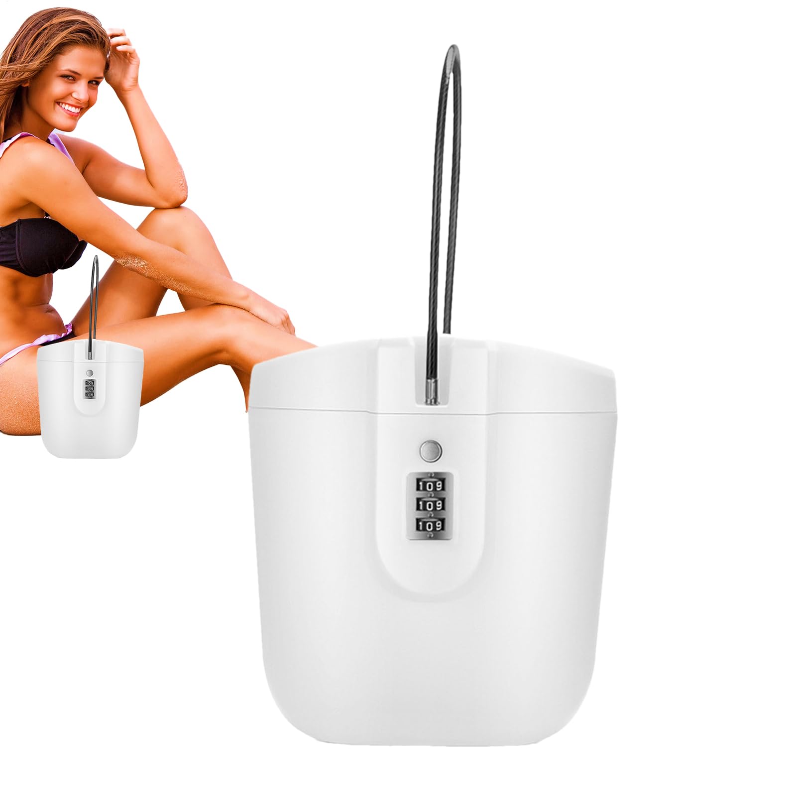 Cassetta di sicurezza impermeabile per spiaggia, viaggi, casa, con codice, portatile, 2 l, sicura per oggetti di valore, oggetti personali, chiavi, ideale per avventure all'aria aperta, 1 pezzo