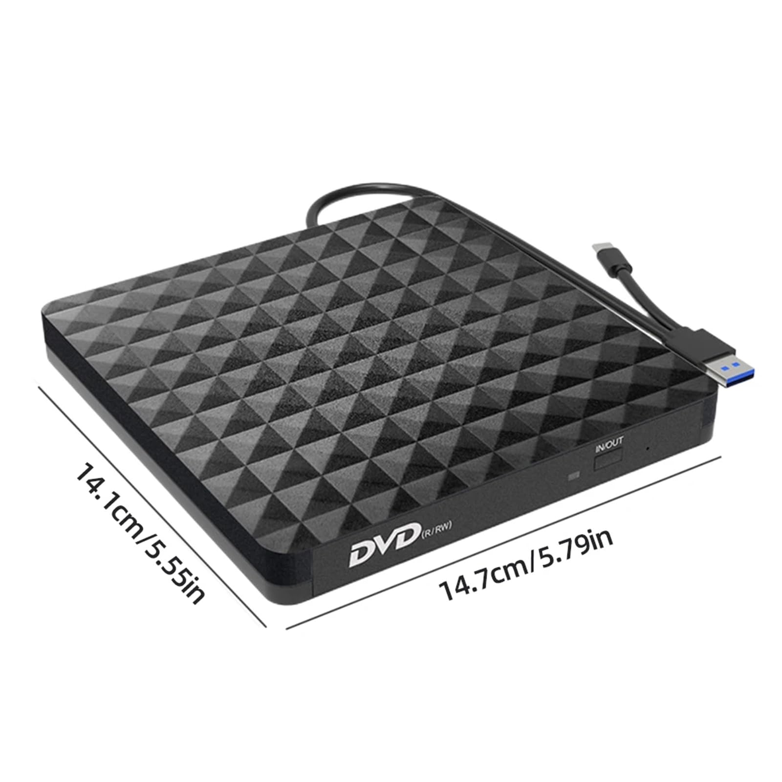 Zewnętrzny napęd CD DVD, przenośny odtwarzacz CD/DVD ze złączem USB 3.0/Type-C, nagrywarka z nagrywarką o niskim poziomie hałasu i dużej szybkości transferu danych dla Windows 7/8/10/11/XP/Mac OS/Li