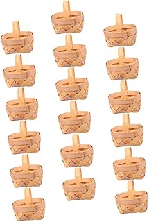 Parliky 18 Pçs Cesta Tecida À Mão Decoração Infantil Cesta De Piquenique Para Crianças Miniture Decoração Boneca Cestas De Pão Cestas Minúsculas Tecidas Cestas De Frutas Em Miniatura