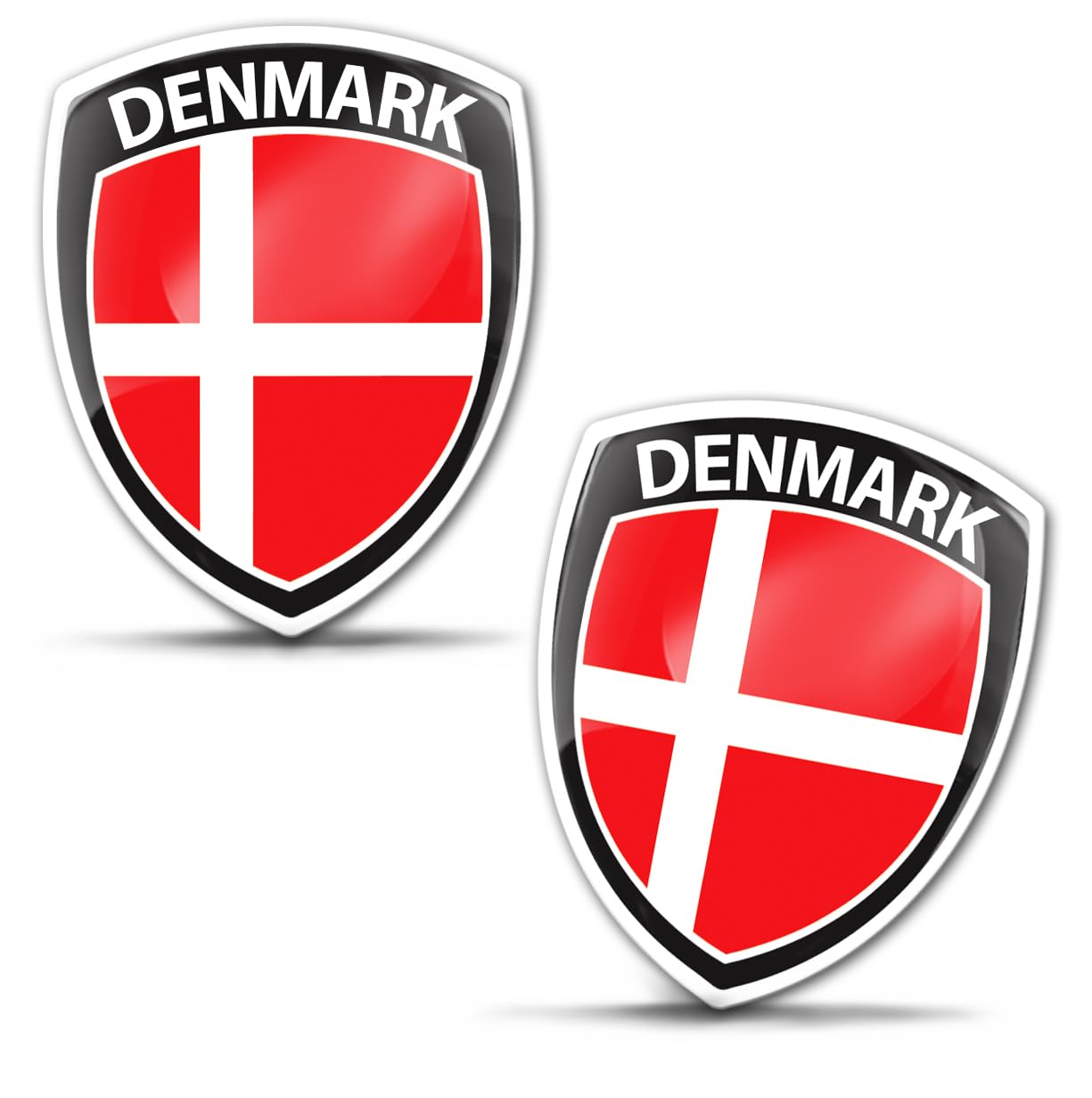 Biomar Labs Country Flag Car Sticker Decal 3D Gel Badge Domed 2 Pack F