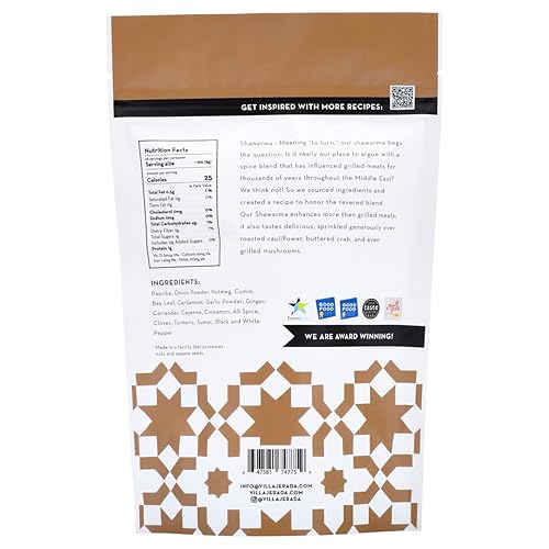 Miniatura 2 de Villa Jerada, Shawarma - Condimento prémium  Mezcla aromática de especias levantinas (apto para pollo, carne de res, cordero), 1.76 onzas (SHAWARMA