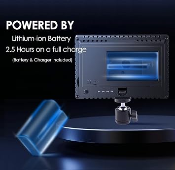 100W Rechargeable LED Video Light Compatible with FUJIFILM FinePix JX660 160 LED Panel, Dimmable 5600K3200K, 900 Lux, Battery & Rapid Charger Included Lightweight On-Camera Lighting Kit