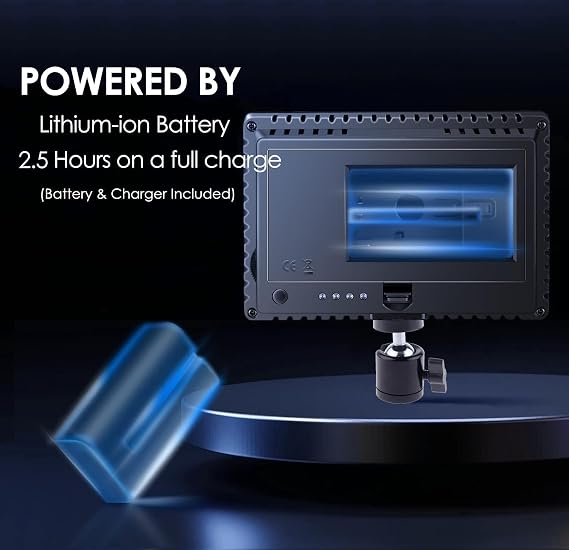 100W Rechargeable LED Video Light Compatible with FUJIFILM FinePix JX660 160 LED Panel, Dimmable 5600K3200K, 900 Lux, Battery & Rapid Charger Included Lightweight On-Camera Lighting Kit
