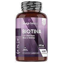 Biotina Capelli 450ug, 400 Microcompresse Vegane (13+ Mesi), Integratori per Capelli con Cheratina e Zinco, Vitamina B7 e Selenio, La Biotina Contribuisce al Mantenimento di una Pelle Normale (EFSA)