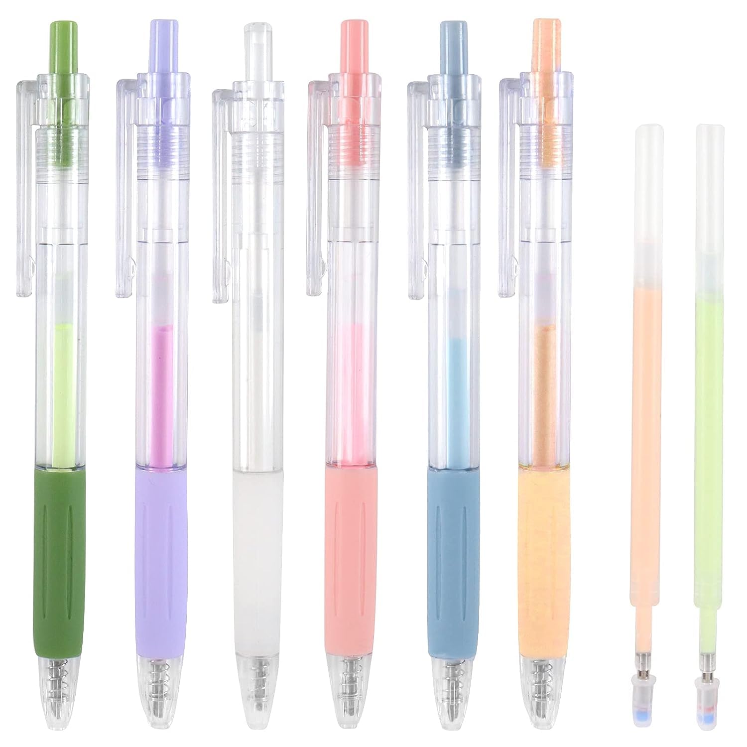 6 Pcs Quick Dry Glue Pen with 2 Pcs Replacement Refills, Ballpoint Glue Pen, DIY Coloured Dabbing Pen for Crafting, Scrapbooking, Card Making