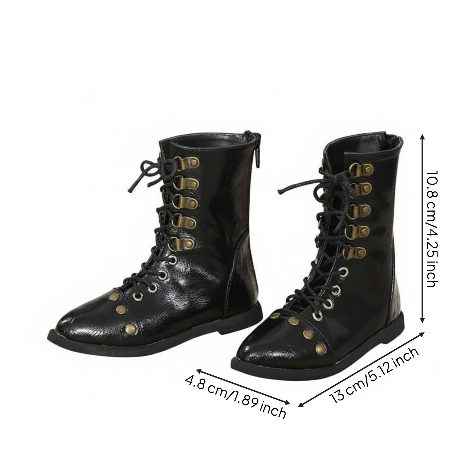 Stivali per Bambole Stivaletti Scarpe Lacci Accessori in Poliuretano con Lavorazione Artigianale E Impunture Accurate per Abiti Completi E Scenografie Fotografia Collezioni