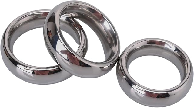 Seamless Metal Rings, Solid Stainless Steel Rings, Mens Multi-Purpose Fitness Workout Accessory USF37 3-Piece Set
