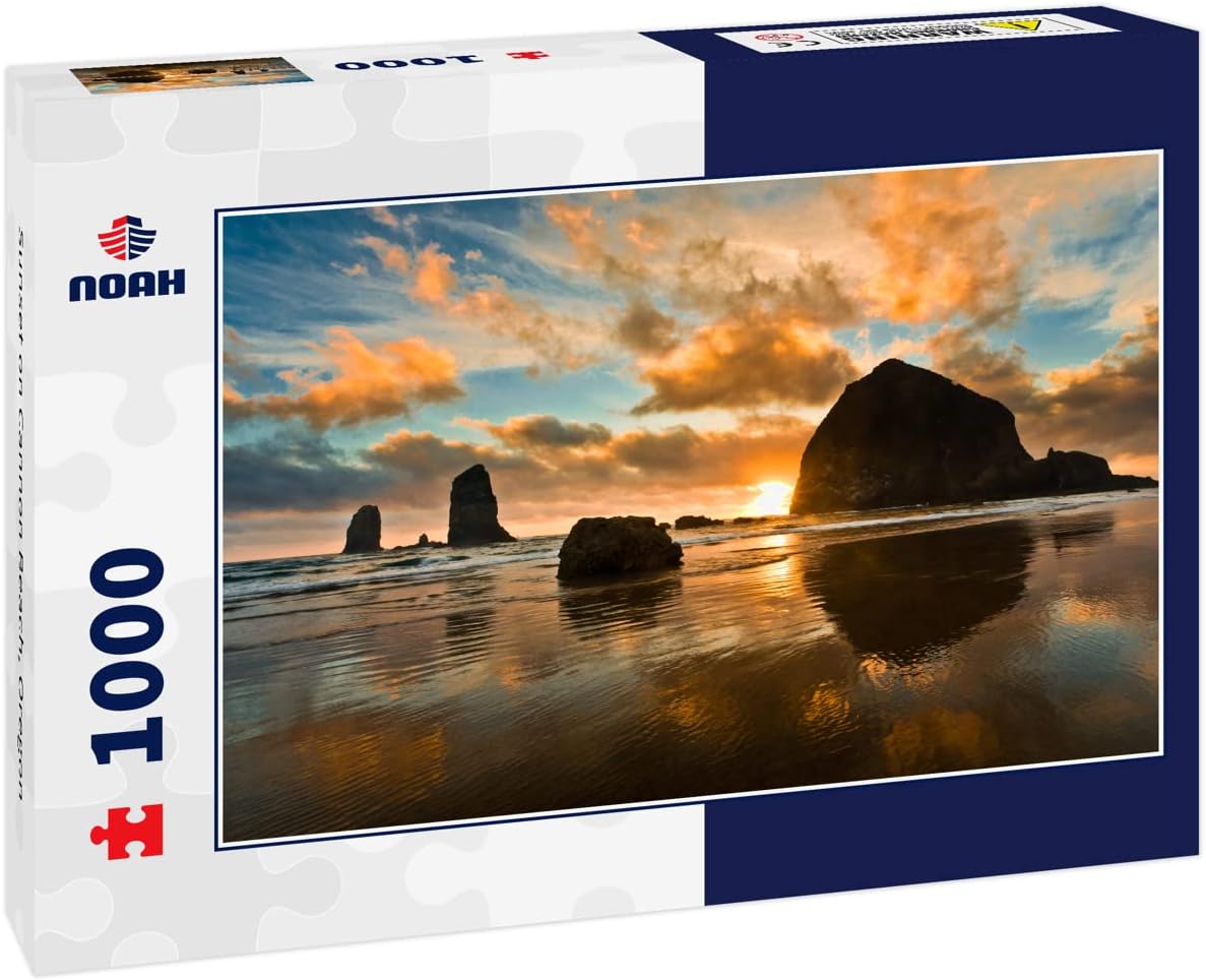 Noah Jigsaw Puzzle Sunset on Cannon Beach, Oregon 1000 Pieces