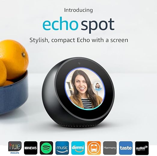 Amazon Echo Spot Smart Alarm Clock with Alexa Black