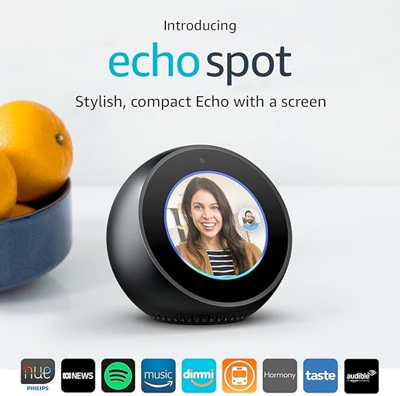 Amazon Echo Spot Smart Alarm Clock with Alexa Black