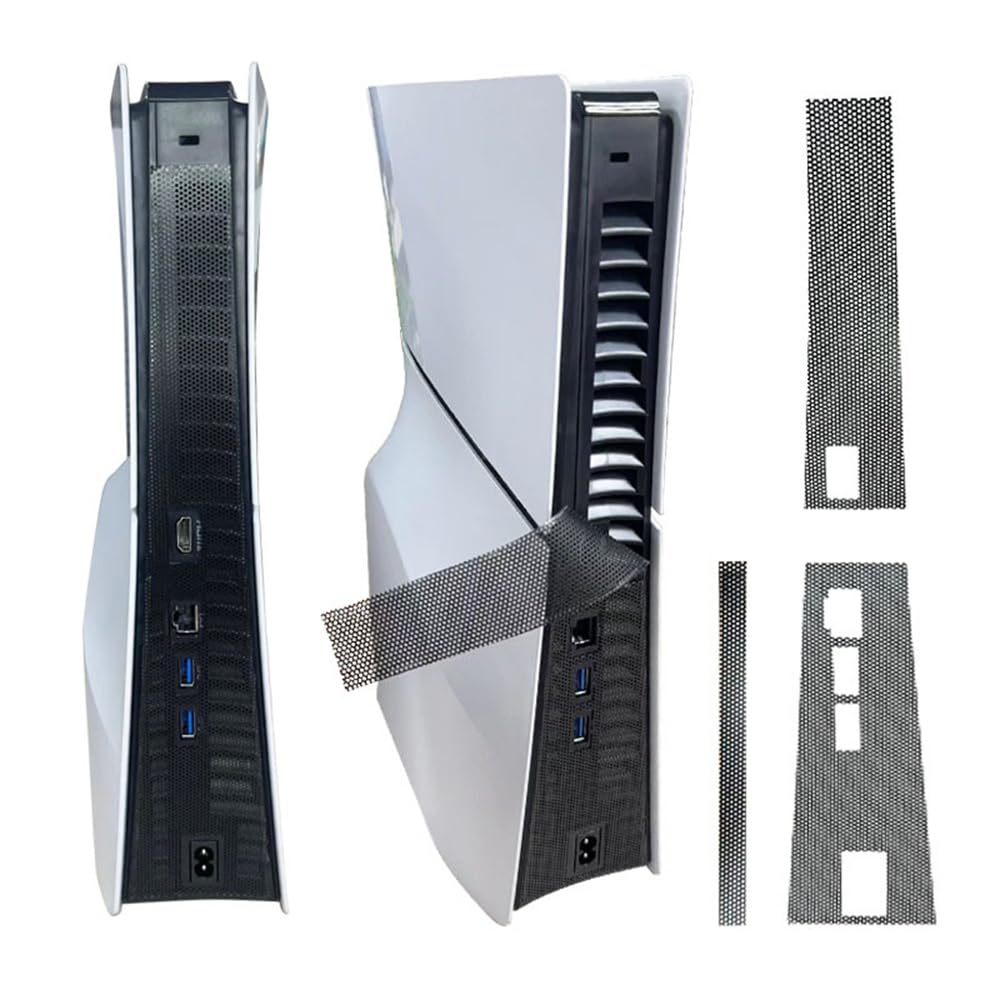 for PS5 Slimコンソール用ダストカバーネット 防塵カバー for PS5 Slimコンソールサイド防塵フィルターカバー ダストネット for PS5 Slimスキンシール - 保護フィルム for PS5 Slim用 本体保護フィルム フロントミドル保護ステッカー デジタル版とディスク版両方対応 for PS5 Slimダストカバー