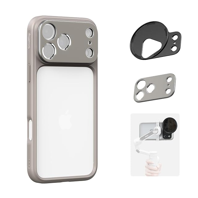 SmallRig SMALLRIG FilMov Bumper Phone Case for iPhone 17 Pro, Hollow Back Design with Lens Backplate, 67mm Filter Adapter Compatible with Phone Gimbal Stabilizers, for DJI for Insta360, Gray- 5791