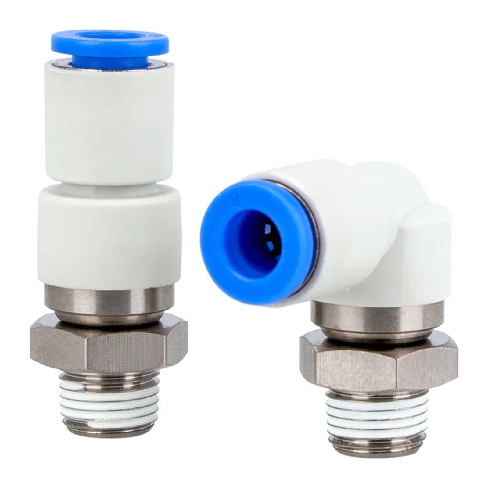 Codo neumático giratorio en ángulo recto KSH06/08-M5/01S/02S con conector universal 4