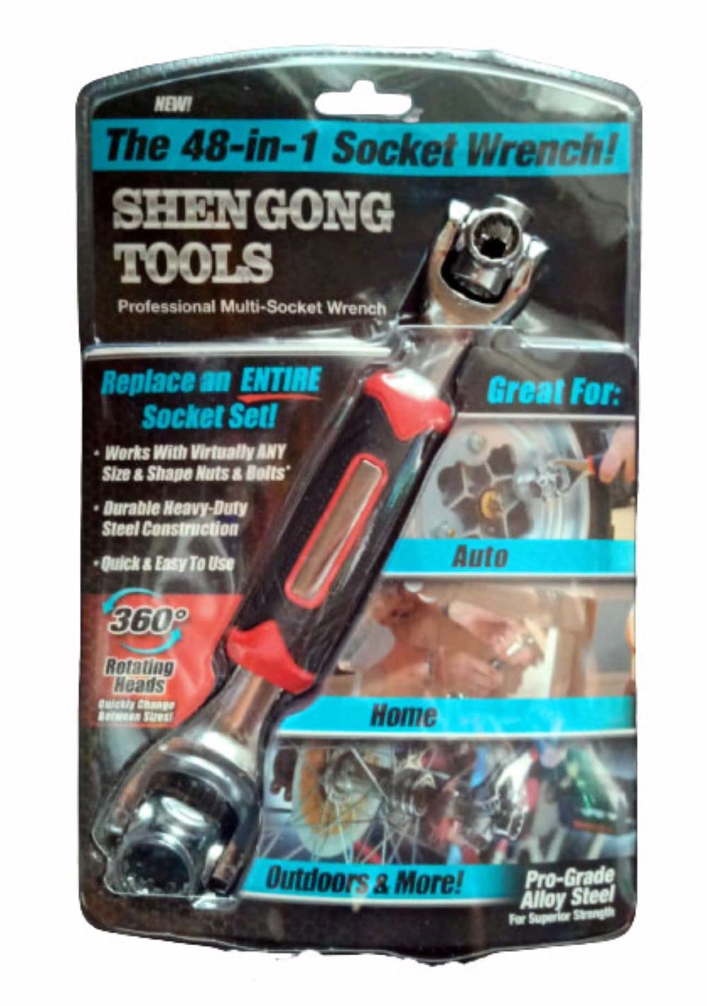 48 in 1 Tiger wrench Swivel Head Multi Tool Spanner Tools Socket Works with Spline Bolts Multifunction Pass Trox 360° Universal Furniture Car Repair Tools