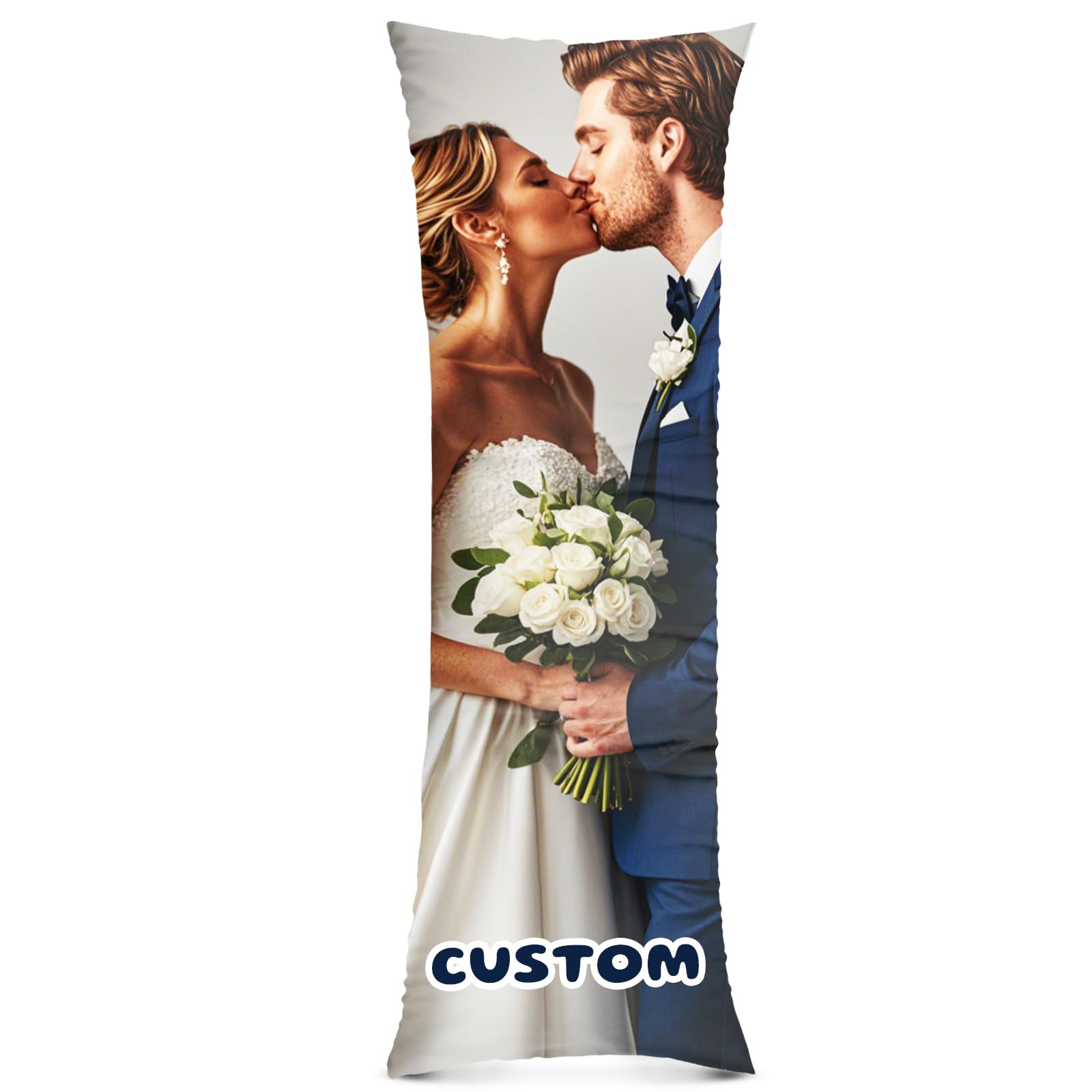 Bemaystar Custom Pillow Case-Personalised Pillow with photo, Decorative Pillow Covers with Optional Inserts, Personalised Gifts for Christmas(Single-50×137 cm)