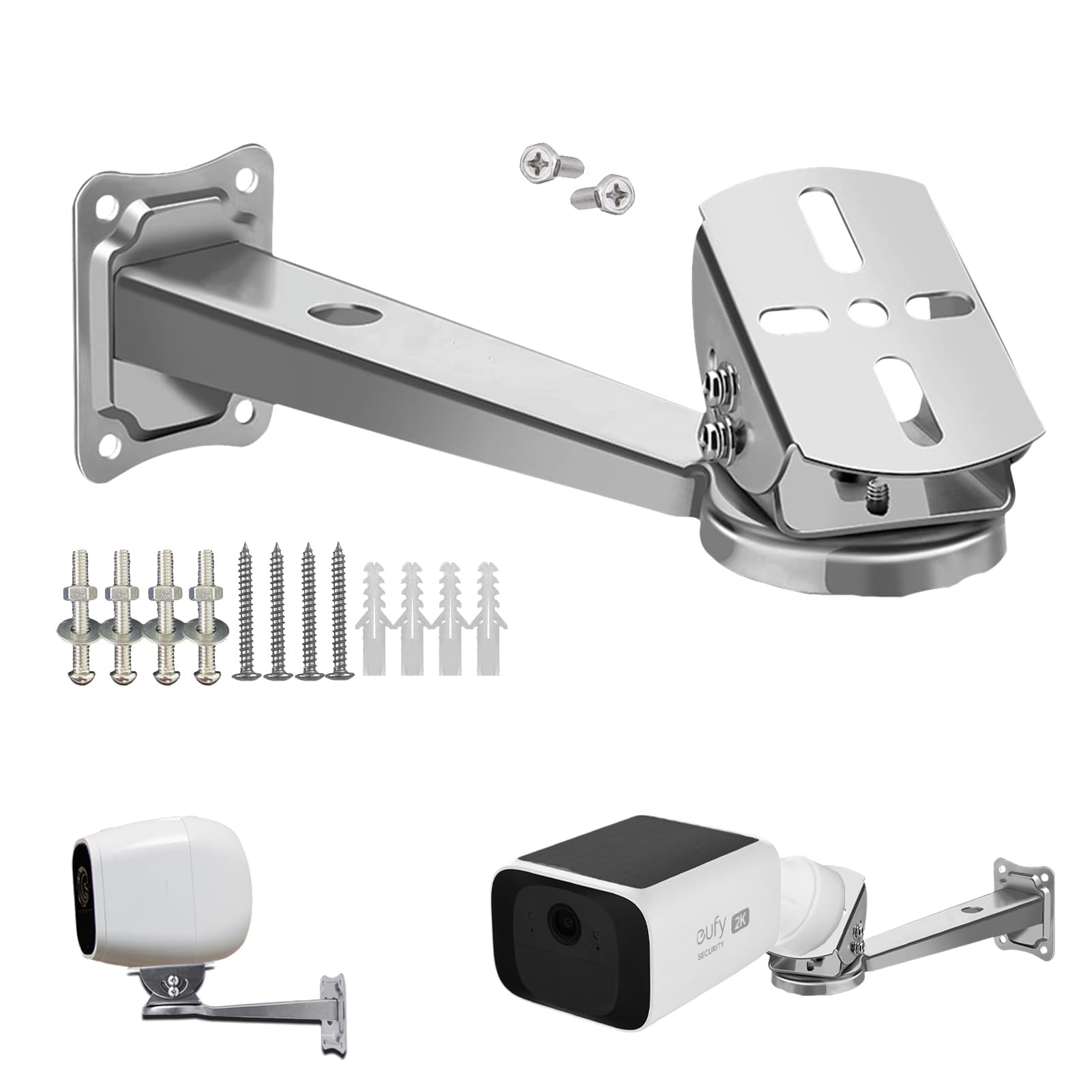 NALACAL WiTi Stainless Steel Wall Mount Bracket for Surveillance Camera, Extension Arm Holder for CCTV IP WiFi Battery Cameras, Security Surveillance Systems Installing Indoor and Outdoor