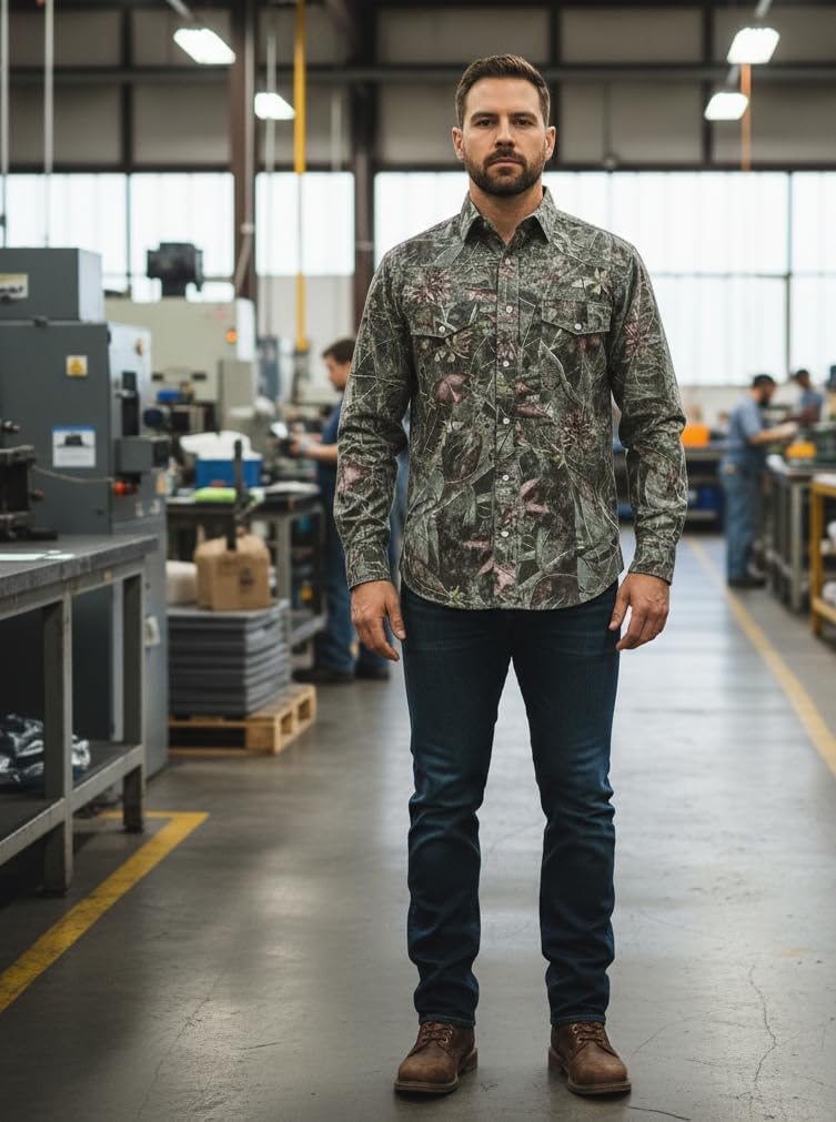 Flame Resistant FR Camouflage/Theme Shirt - 100% C - Light Weight - Image 2