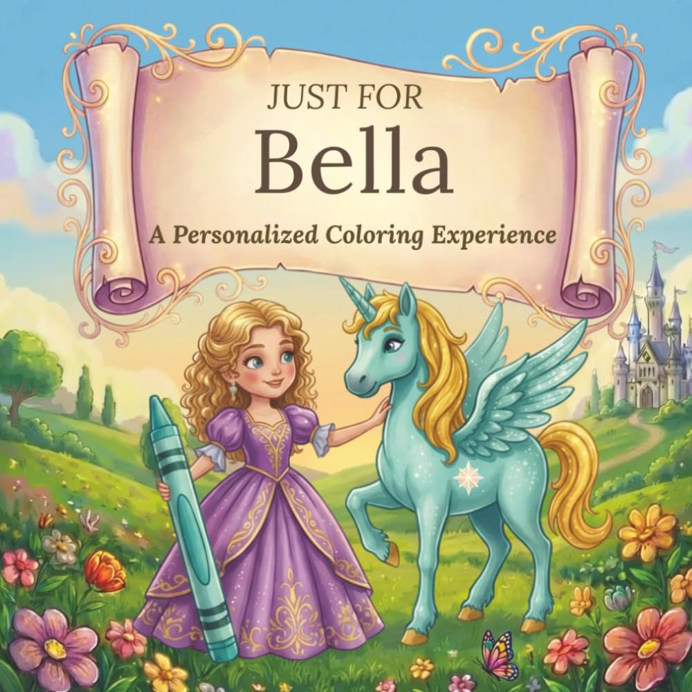 Just for Bella: A Personalized Coloring Experience: 50 total coloring pages | 28 coloring pages featuring Bella's name | 22 coloring pages themed for girls (Personalized Coloring Book Series)