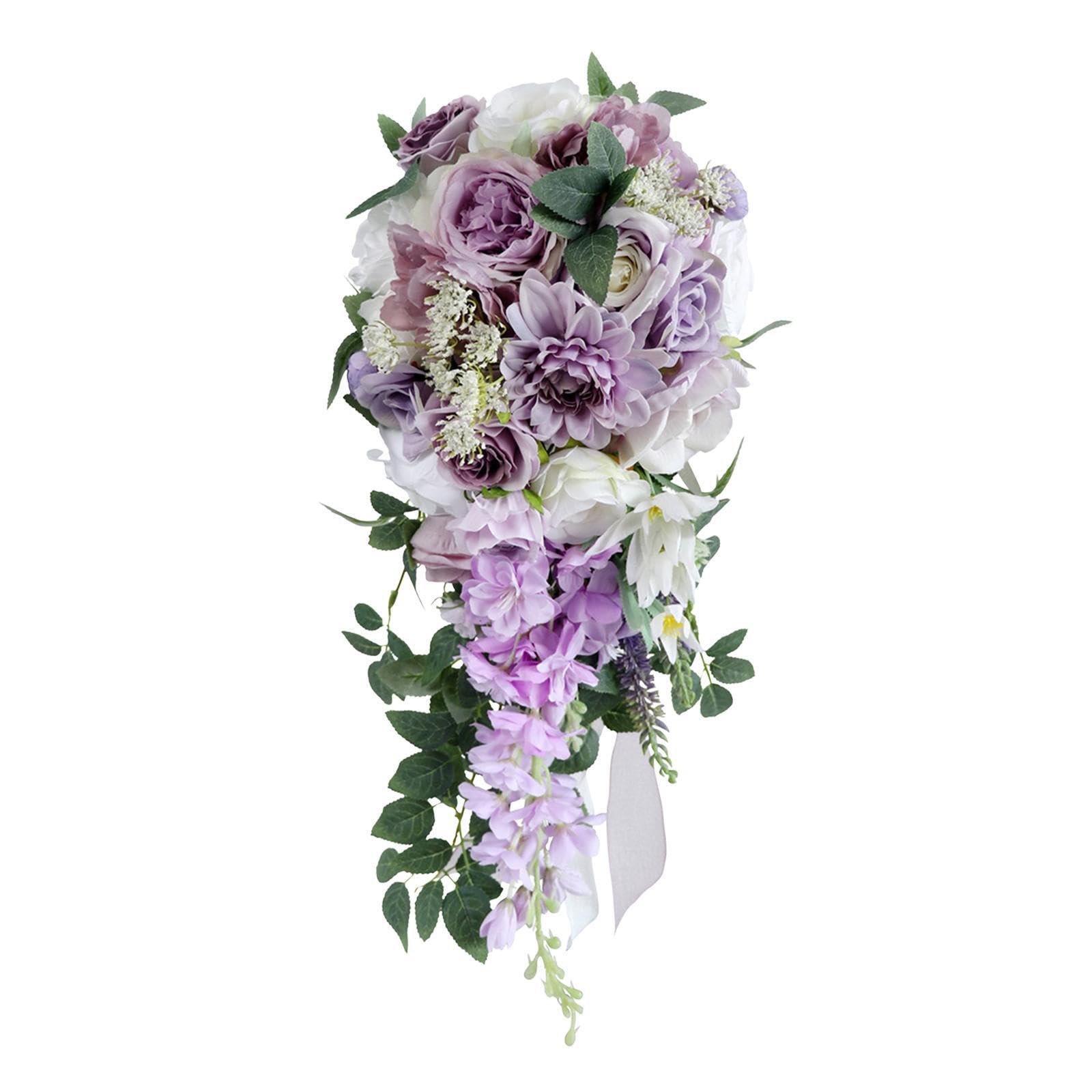 AMSLSIU Luxury Rose Wedding French Rustic Vintage Wedding Bouquet Beautiful Silk Fabric Durable Floral Decor Bridal Bouquet Will Not Fade Bouquets Bride