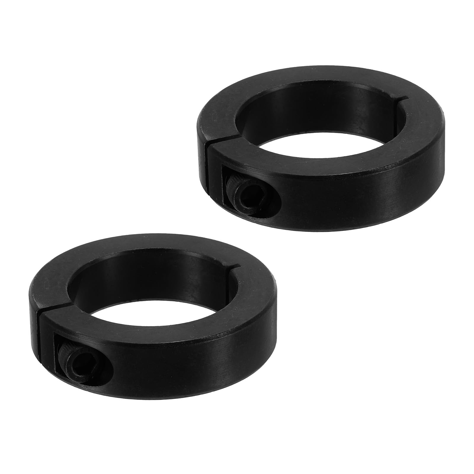 PATIKIL Collar de Eje Dividido Único de 40 mm ID 60 mm OD 15 mm Grosor 2 Piezas Collares de Bloqueo de Acero al Carbono 45# con Tornillo de Fijación Color Negro